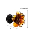 thumbnail image 3 of Rose Bud Flower Hand Blown Art Glass Wall Décor, Amber, 4.75" Diameter, 3 of 8