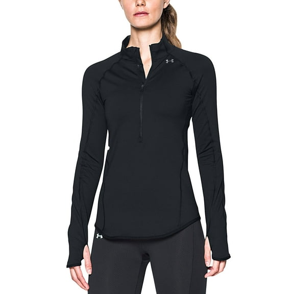 Under Armour Womens Fleece-Lined Long Sleeves 1/2 Zip Top Black S