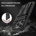 thumbnail image 6 of Cutyskin iPhone 12 Pro Armor Case with Hidden Card Holder Detachable Wallet Cover, Built-in Kickstand, Camera Lens Protection, Tough Rugged Shockproof Phone Case for iPhone 12 Pro, Black, 6 of 9