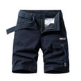 thumbnail image 2 of WREESH Men's Cargo Shorts Plus Size Cargo Shorts Multi-Pockets Relaxed Summer Beach Short Pants Outdoor Workout Shorts Dark Blue, 2 of 5