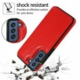 thumbnail image 4 of Merlin Leather Flip Wallet Case Card Holder Phone Back Cover for Samsung Galaxy S21 FE (Red), 4 of 7