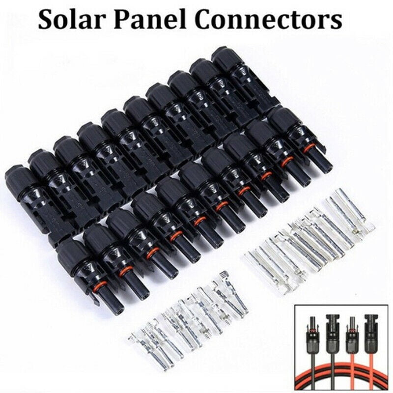Pasway MC4 T Branch Solar Connectors Male/Female Double Seal Rings Waterproof Solar Panel Cable Connectors T- 2 to 1