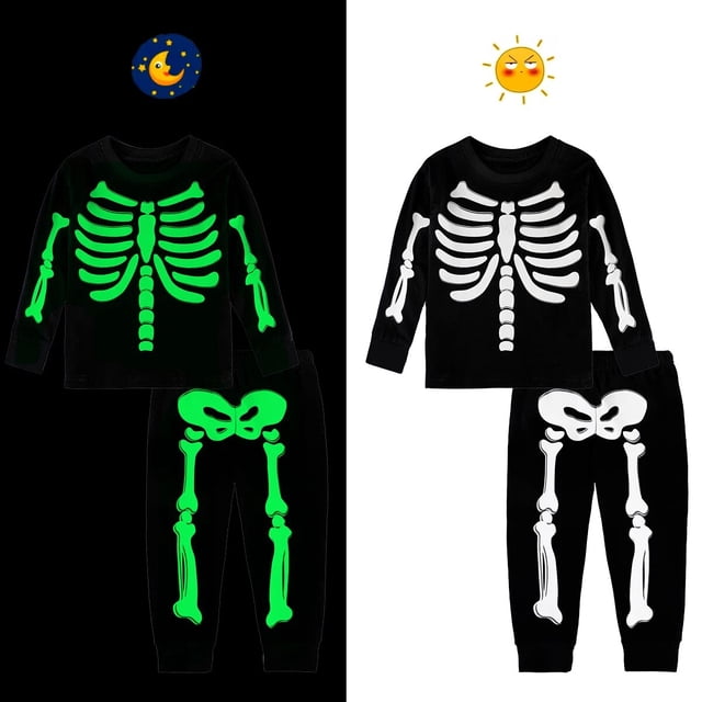 Pijamas de algodón para niños pequeños, conjunto de ropa de dormir de policía, bombero, unicornio, esqueleto, Carnaval, Halloween