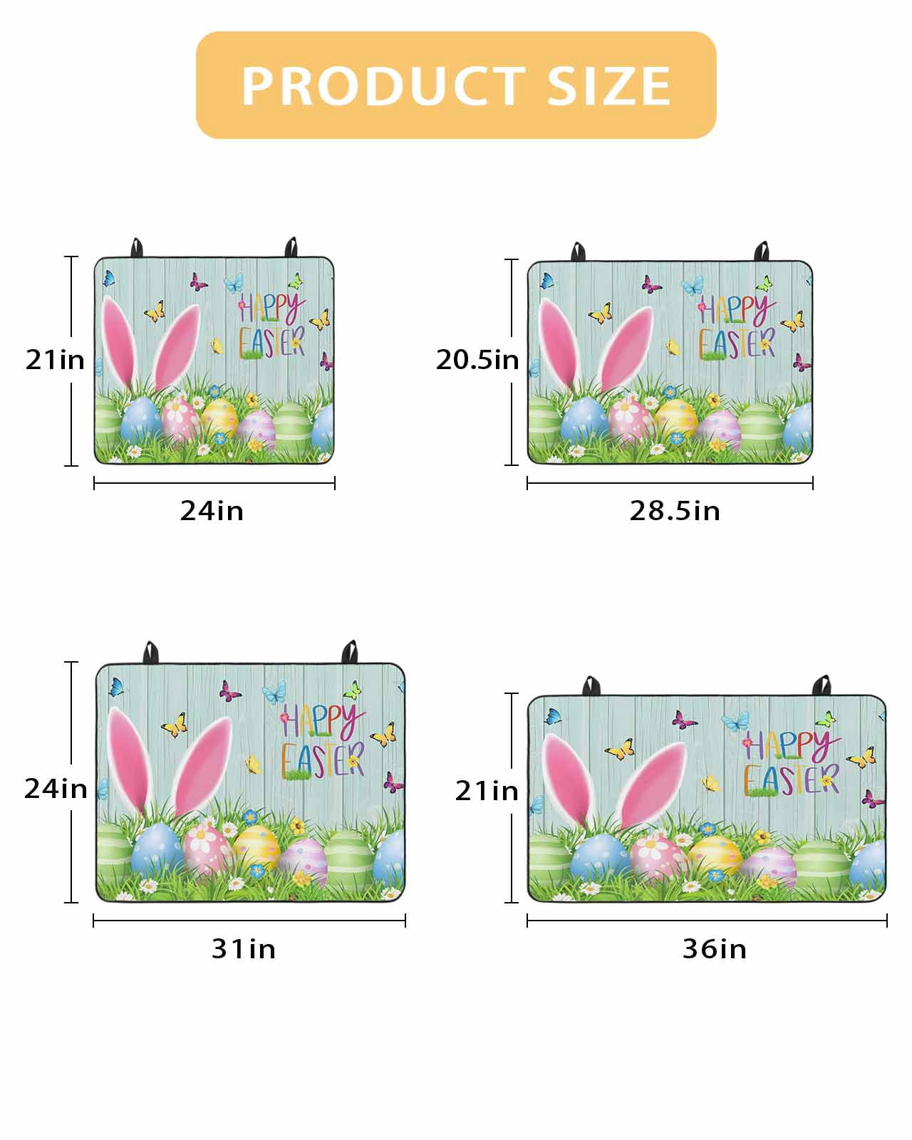 Large Induction Cooktop Protector Mat Easter Stove Top Covers for Electric Stove, Spring Easter Eggs Bunny Butterflies Wooden Grain Decorative Stove Burner Cover Mats, Glass Top Stove Cover