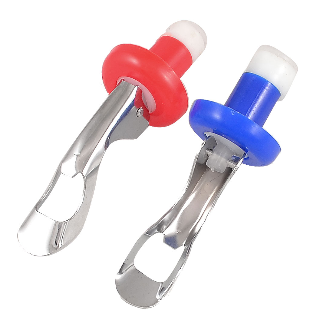 2 Pcs Stainless Steel Handle Wine Drinking Liquor Bottle Pourer Red