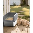 thumbnail image 6 of Powools Cat Litter Box, Stainless Steel High-Sided, 17.7 x 13.7 Inches, 6-Inch Deep Pan, with Litter Scoop, Gray, 6 of 9