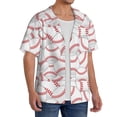 thumbnail image 4 of Vsdgher Baseballs Print Men's Wrinkle Free Untucked Cuban Shirt Business Casual Button Down Shirts Short Sleeve Shirt, 4 of 7