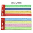 thumbnail image 5 of 4Pcs 12Inch Clear Rulers Math Ruler Colorful Drawing Ruler with Inches Centimeters Scale for Drawing Drafting Measuring, 5 of 8