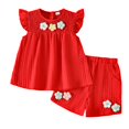 thumbnail image 2 of Girls' Top and Shorts Set Floral Short Sleeve Summer Play Clothing Playwear, 2 of 5
