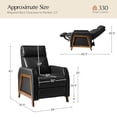 thumbnail image 4 of Modern Power Genuine Leather Recliner Chair with USB and Solid Wood Legs for Living Room Black, 4 of 8