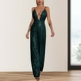thumbnail image 2 of JFGHDG Evening Jumpsuits for Women Bell Bottom Jumpsuit for Women Rhinestone Jumpsuit Womens Jumpers Dressy Wedding Guest Jumpsuit for Women Glittery Pants Tall Jumpsuits for Women Long Army Green L, 2 of 6