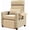 Brown, variant on Outdoor Recliner Chair, 145° Adjustable Backrest & Footrest Lounge Chair with Removable Cushion and Flip Up Side Table, All Weather PE Wicker & Steel Frame for Poolside, Deck, Balcony, Khaki