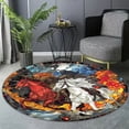 thumbnail image 6 of Round Rug, Four Horsemen Cute Design Soft Washable Carpet, Non-Slip Floor Mat for Living Room Bedroom Home Decor 24 Inch, 6 of 6