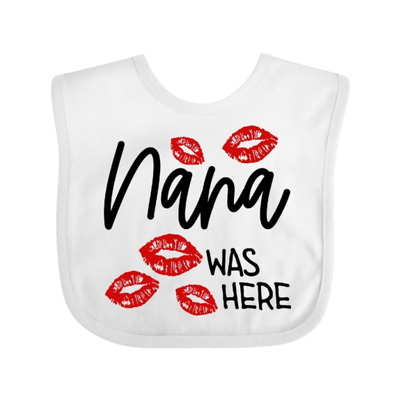Inktastic Nana Was Here Red Kisses Boys or Girls Baby Bib