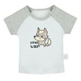 thumbnail image 2 of iDzn Little Wolf Funny T shirt For Baby, Newborn Babies T-shirts, Infant Tops, 0-24M Kids Graphic Tees Clothing (Short Gray Raglan T-shirt, 0-6 Months), 2 of 5