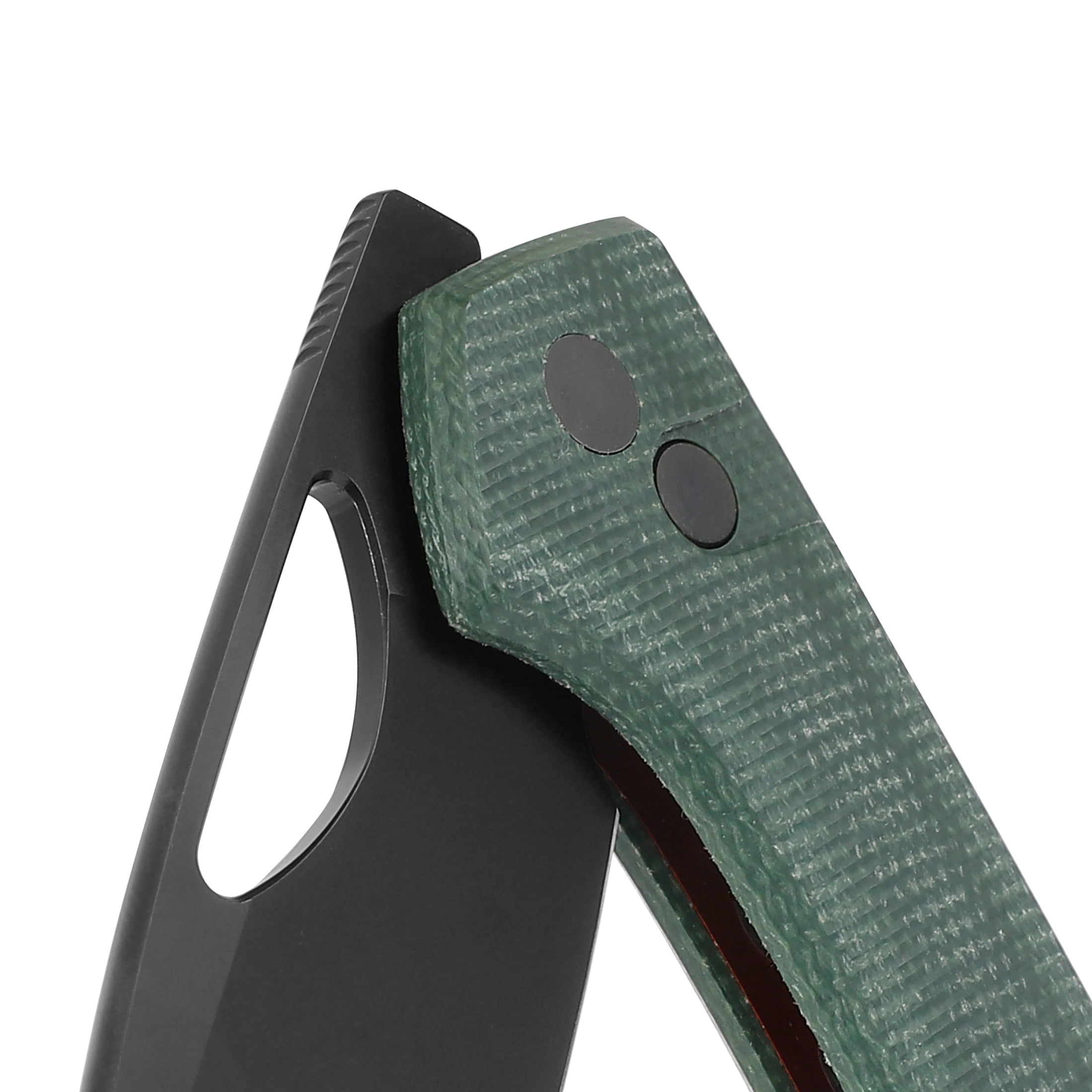 Swiss Tech  Folding Knife with 14C28N Steel Blade 4 Way Opening Micarta Handle, Dark Spruce