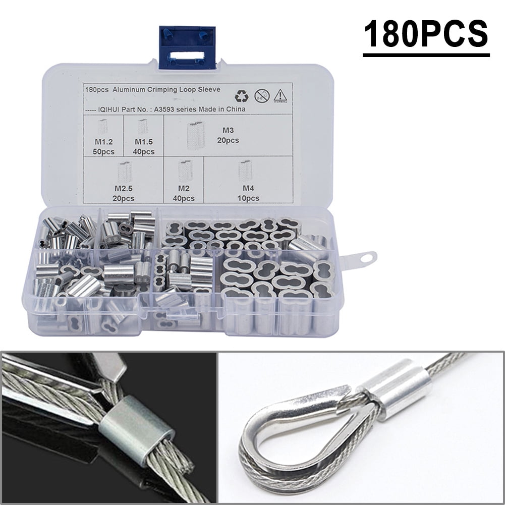 NS Aluminum Double Barrel Ferrule Crimping Loop Sleeve - Walmart.com