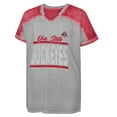 thumbnail image 2 of Girls Youth Gray Ohio State Buckeyes Up for Anything Colorblock Dolman V-Neck T-Shirt, 2 of 3