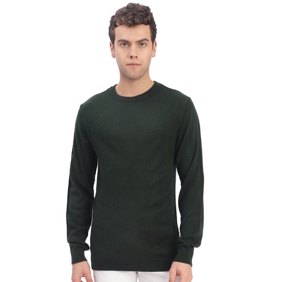 Cavardi Casual Men’s Round Neck Sweater – Green | XL