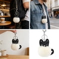 thumbnail image 5 of PU Cat Keychain with Fluffy Pom Pom - Adorable Cartoon Animal Keychain Pendant, Cute Lightweight Key Ring for Cat Lovers | Decorative Gift for Keys, Bags & Zippers(White), 5 of 6