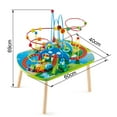 thumbnail image 3 of Hape Jungle Adventure Wooden Bead Maze & Railway Train Track Play Table for Toddlers, 3 of 6