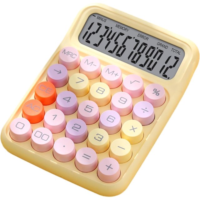 1 calculadora, calculadora de escritorio básica estándar de 4 funciones, doble punta