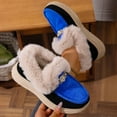 thumbnail image 5 of Blue Women'S Thick Sole Winter Boots With Metal Chain Accents And Soft Furry Cuff Comfortable Flat Heel Outdoor Use, 5 of 8