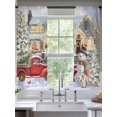 thumbnail image 2 of Christmas Winter Snowman Sheer Curtains 63 inches Long, Red Truck House Xmas Tree Snowflakes Light Filtering Sheer Window Curtains Rod Pocket Voile Drapes for Bedroom Living Room, 2 Panels 52"Wx63"L, 2 of 6
