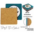 thumbnail image 4 of Inkdotpot Set of 6 Drink Coasters DecorativeNon,SlipCork Base4-inch Square PrintedCoastersEasy Clean- Quotes, 4 of 8
