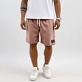 thumbnail image 5 of Men's Organic Stretch Corduroy Shorts Elastic Waist Drawstring Casual Summer Beach Lounge Shorts with Pockets Red 5XL, 5 of 6