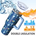thumbnail image 2 of 40oz Vacuum Insulated Shark Tumbler with Handle Flip Straw Lid Shark Travel Must Haves Tumblers with Lids Straws Stainless Steel Leak Proof Travel Gifts, 2 of 5