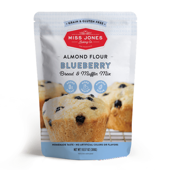 Pack of 6, Miss Jones Baking Co Almond Flour Blueberry Muffin Mix, 10.57 oz