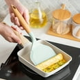 thumbnail image 4 of 1pc, Wide Silicone Spatula, Japanese Tamagoyaki Spatula With Wooden Handle, Non-Stick Cooking Turner, Kitchen Utensils, Kitchen Accessories, 4 of 11