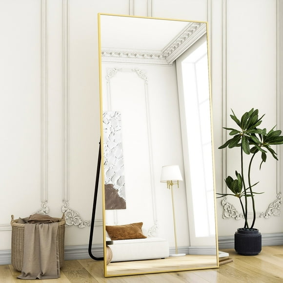 BEAUTYPEAK 71"x30" Oversized Full Length Mirror Rectangular Floor Mirrors for Standing Leaning or Hanging, Gold
