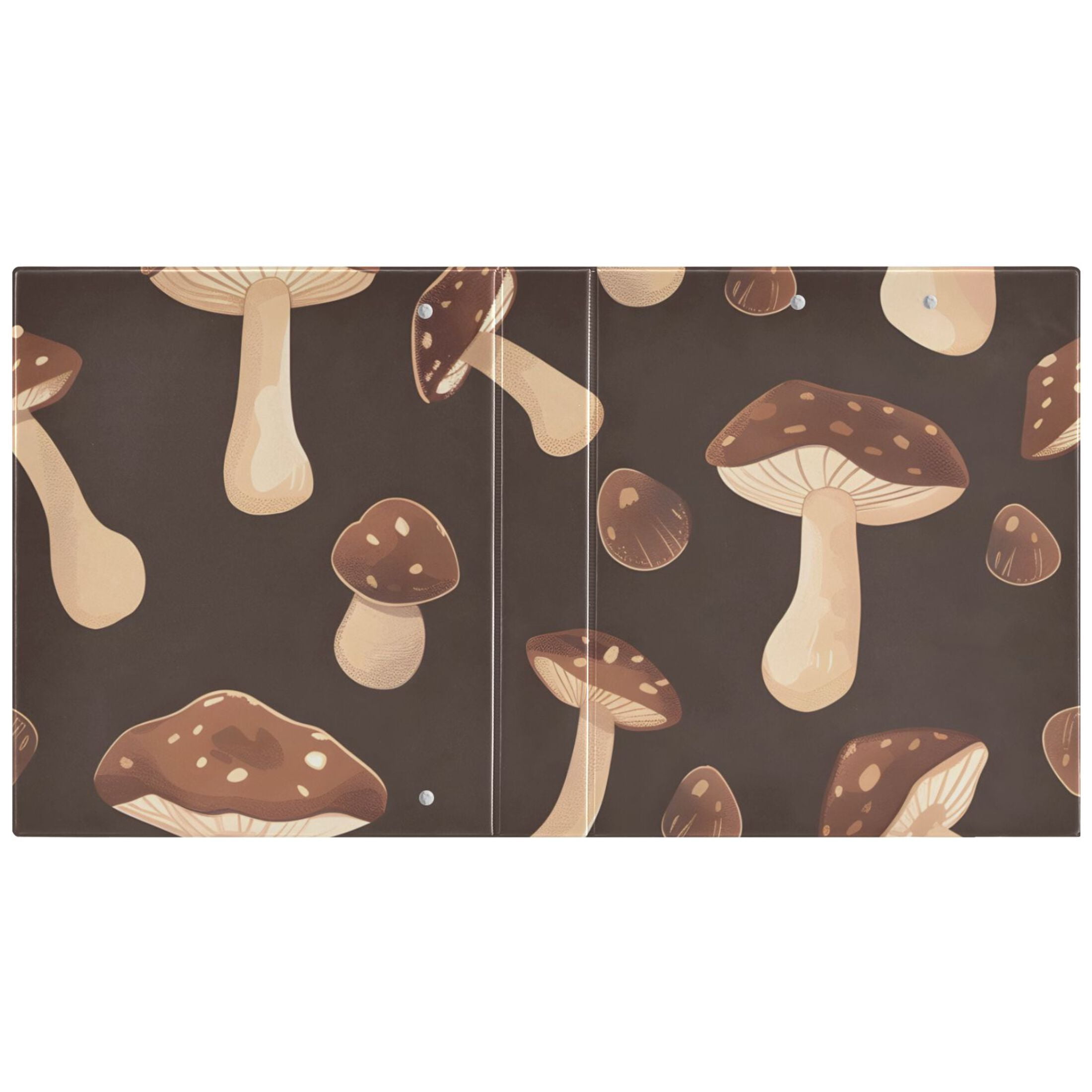 Chocolate Mushrooms 3 Ring Binders 1.5 inch Hardcover File Folders with Interior Pockets A4 Size Organizer for School Office Hospital Set of 2