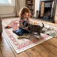 thumbnail image 4 of ARJINCUTE  8x10 feet Low Pile Distressed Bohemian Vintage Area Rugs , Non-Slip & Machine Washable, Red, 4 of 8
