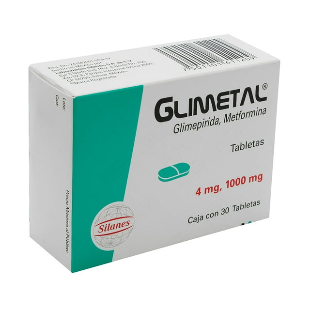Glimetal 4 mg/1000 mg 30 tabletas