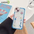 thumbnail image 3 of Titular De La Tarjeta Funda Para Teléfono Compatible Con IPhone 14 Plus 13 12 11 Pro Max X Xs XR 8 7 Carcasa De Dibujos Animados Doraemon KT Cat Suave TPU Transparente Con Cartera Cubierta Trasera, 3 of 4