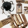 thumbnail image 6 of 6-Light Retro Wooden Chandelier Island Light Rustic Pendant Ceiling Lamp Fixture, 6 of 7
