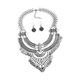 thumbnail image 2 of Gargantilla de diseño bohemio Yinane Collar de aleación con pendientes Plata, 2 of 5