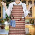 thumbnail image 5 of Brown and Red Christmas Striped Pattern Apron-Garden Aprons for Women with Pockets-Cotton Linen Waterproof Kitchen Cooking Gardening Aprons Adjustable for Kitchen,Cooking,BBQ and Salon 33"x27", 5 of 7