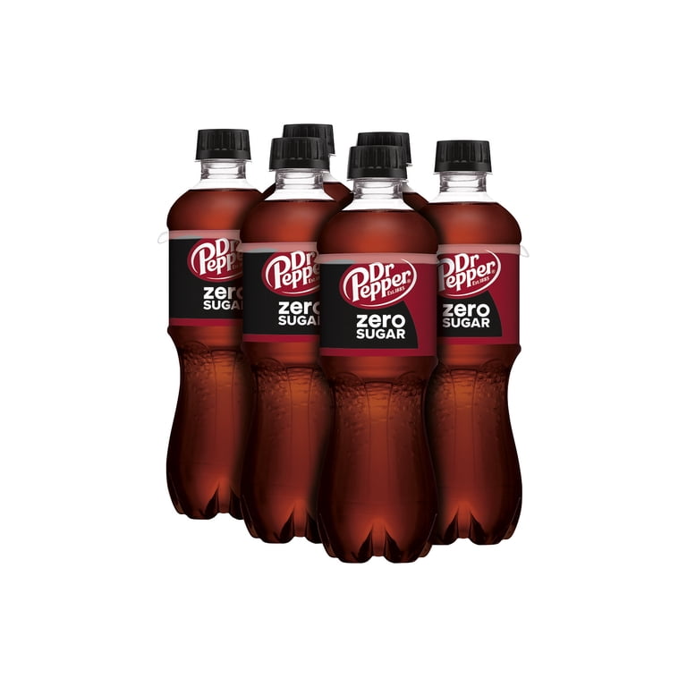 2 pack) Dr Pepper Zero Sugar Soda Pop, 16.9 fl oz, 6 Pack Bottles