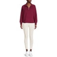 thumbnail image 2 of Time and Tru Women's Faux Sherpa Pullover Sweatshirt, 2 of 5
