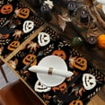 thumbnail image 5 of 4pcs Halloween Pumpkin & Leaf Placemats - 12x18 inch, Black with Orange Jack-O'-Lanterns & Fall Foliage Design, Durable Linen, Perfect for Festive Dining Decor, Halloween Decorations, 5 of 5