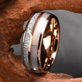 thumbnail image 3 of Spherical Tungsten Steel Rose Gold Ring with Natural White Shell Couple Ring, 3 of 4