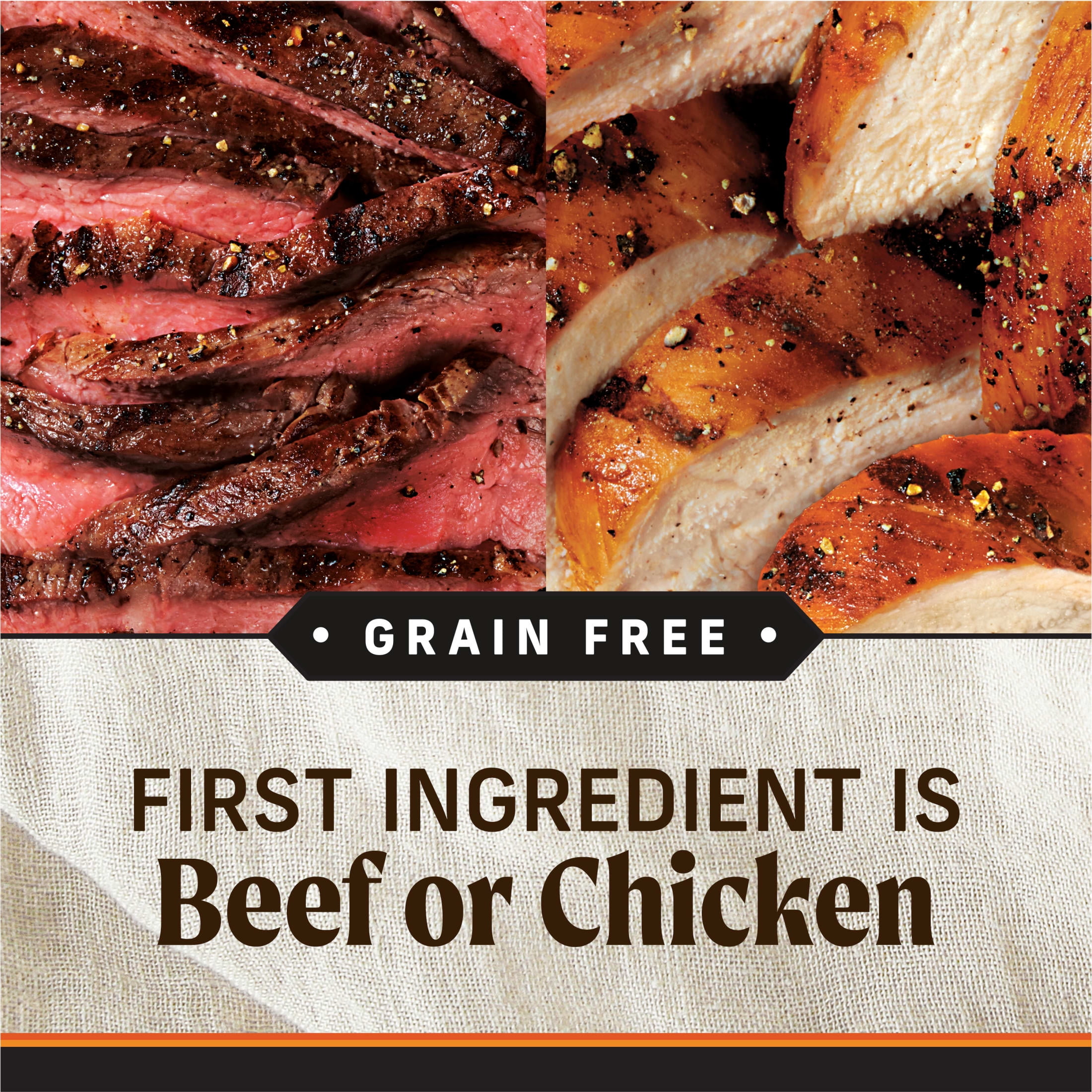 Merrick Grain Free Wet Dog Food for Adults, Real Chicken & Texas Beef, 12.7 oz Cans