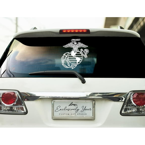 Large White Eagle Globe and Anchor Vinyl Decal