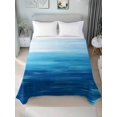thumbnail image 4 of Twin Flat Sheet 66"x96", Sky Blue Coastal Soft Lightweight Bedding Flat Sheets Only, Nautical Modern Ocean Wave Brushed Microfiber Top Bed Sheet, Breathable StainResistant Bedsheets, 4 of 9