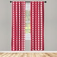 thumbnail image 4 of Ambesonne Argyle Window Curtains, Rhombuses and Crossing Lines, Each 28" W x 63" L, Pearl Raspberry, 4 of 4