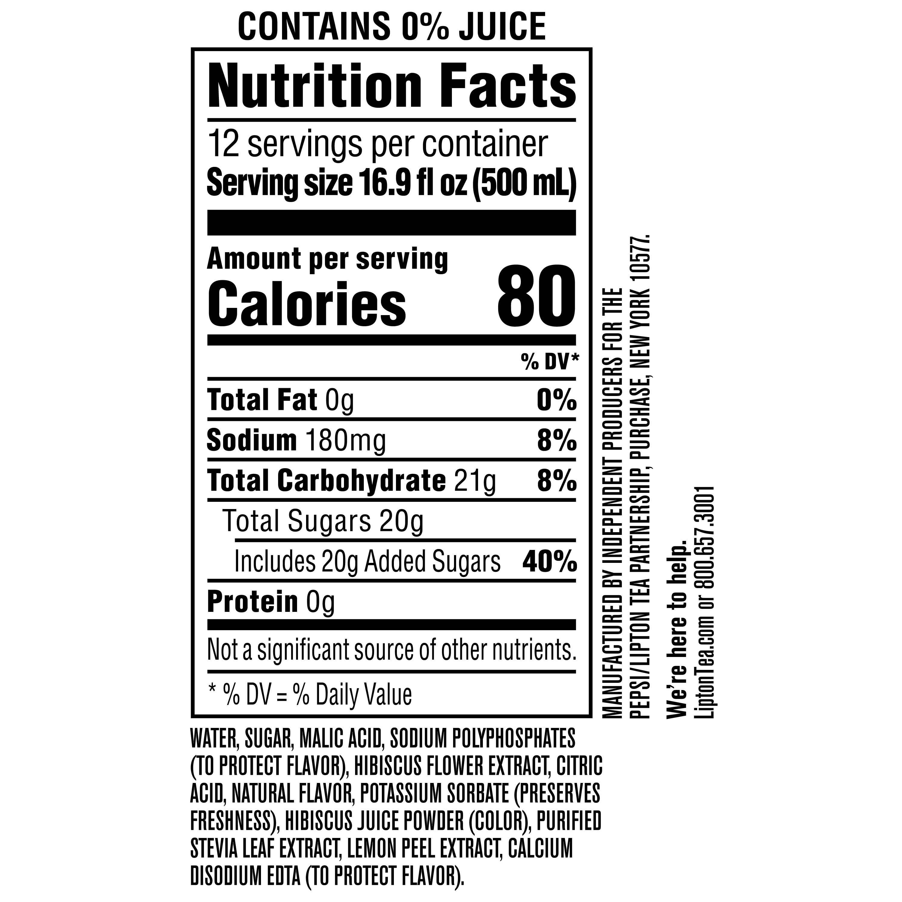 Lipton Herbal Iced Tea, Strawberry & Mint Green Tea, 16.9 fl oz, 12 Pack Bottles